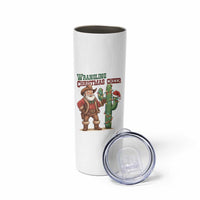 Funny Santa Cowboy Skinny Tumbler Wrangling Christmas Cheer - Wonder Print Shop