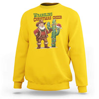 Funny Santa Cowboy Sweatshirt Wrangling Christmas Cheer - Wonder Print Shop