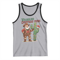 Funny Santa Cowboy Tank Top Wrangling Christmas Cheer - Wonder Print Shop