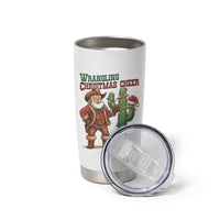 Funny Santa Cowboy Tumbler Cup Wrangling Christmas Cheer - Wonder Print Shop