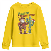 Funny Santa Cowboy Youth Sweatshirt Wrangling Christmas Cheer - Wonder Print Shop