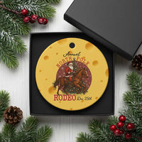 Cowboy Santa Christmas Ceramic Ornament Annual North Pole Rodeo Dec 25th - Wonder Print Shop
