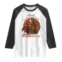 Cowboy Santa Christmas Raglan Shirt Annual North Pole Rodeo Dec 25th - Wonder Print Shop