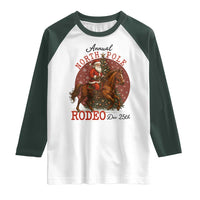 Cowboy Santa Christmas Raglan Shirt Annual North Pole Rodeo Dec 25th - Wonder Print Shop