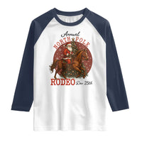 Cowboy Santa Christmas Raglan Shirt Annual North Pole Rodeo Dec 25th - Wonder Print Shop