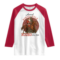 Cowboy Santa Christmas Raglan Shirt Annual North Pole Rodeo Dec 25th - Wonder Print Shop