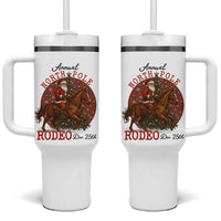 Cowboy Santa Christmas Tumbler With Handle Annual North Pole Rodeo Dec 25th - Wonder Print Shop