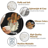 Cowboy Santa Christmas Throw Blanket Ho Ho Ho Howdy Christmas - Wonder Print Shop