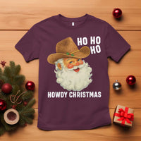 Cowboy Santa Christmas T Shirt Ho Ho Ho Howdy Christmas - Wonder Print Shop