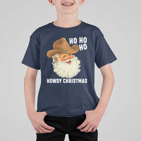Cowboy Santa Christmas T Shirt For Kid Ho Ho Ho Howdy Christmas - Wonder Print Shop