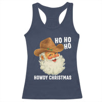 Cowboy Santa Christmas Racerback Tank Top Ho Ho Ho Howdy Christmas - Wonder Print Shop
