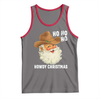Cowboy Santa Christmas Tank Top Ho Ho Ho Howdy Christmas - Wonder Print Shop