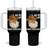 Cowboy Santa Christmas Tumbler With Handle Ho Ho Ho Howdy Christmas - Wonder Print Shop