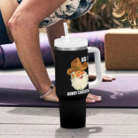 Cowboy Santa Christmas Tumbler With Handle Ho Ho Ho Howdy Christmas - Wonder Print Shop