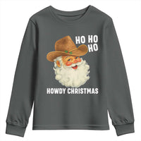 Cowboy Santa Christmas Youth Sweatshirt Ho Ho Ho Howdy Christmas - Wonder Print Shop
