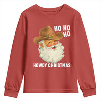Cowboy Santa Christmas Youth Sweatshirt Ho Ho Ho Howdy Christmas - Wonder Print Shop