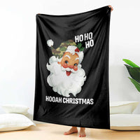 Camo Santa Christmas Throw Blanket Ho Ho Ho Hooah Christmas - Wonder Print Shop