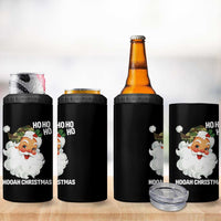 Camo Santa Christmas 4 in 1 Can Cooler Tumbler Ho Ho Ho Hooah Christmas - Wonder Print Shop