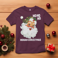 Camo Santa Christmas T Shirt Ho Ho Ho Hooah Christmas - Wonder Print Shop