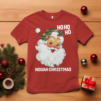 Camo Santa Christmas T Shirt Ho Ho Ho Hooah Christmas - Wonder Print Shop