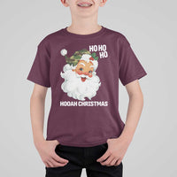 Camo Santa Christmas T Shirt For Kid Ho Ho Ho Hooah Christmas - Wonder Print Shop