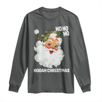 Camo Santa Christmas Long Sleeve Shirt Ho Ho Ho Hooah Christmas - Wonder Print Shop