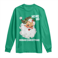 Camo Santa Christmas Long Sleeve Shirt Ho Ho Ho Hooah Christmas - Wonder Print Shop