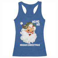 Camo Santa Christmas Racerback Tank Top Ho Ho Ho Hooah Christmas - Wonder Print Shop
