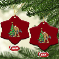Bigfoot Gamer Christmas Ceramic Ornament Funny Sasquatch Gaming Xmas - Wonder Print Shop