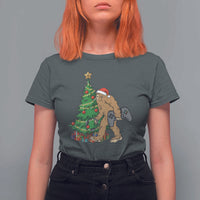 Bigfoot Gamer Christmas T Shirt For Women Funny Sasquatch Gaming Xmas - Wonder Print Shop