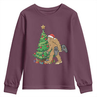 Bigfoot Gamer Christmas Youth Sweatshirt Funny Sasquatch Gaming Xmas - Wonder Print Shop