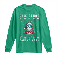 Santa Claus Gamer Long Sleeve Shirt Christmas Gmaing Crew - Wonder Print Shop