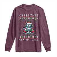 Santa Claus Gamer Long Sleeve Shirt Christmas Gmaing Crew - Wonder Print Shop