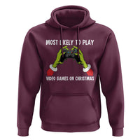 Funny Elf Hand Christmas Hoodie Most Likely To Play Video Games On Christmas - Wonder Print Shop