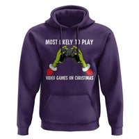 Funny Elf Hand Christmas Hoodie Most Likely To Play Video Games On Christmas - Wonder Print Shop