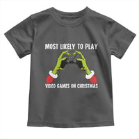Funny Elf Hand Christmas Toddler T Shirt Most Likely To Play Video Games On Christmas - Wonder Print Shop