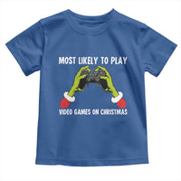 Funny Elf Hand Christmas Toddler T Shirt Most Likely To Play Video Games On Christmas - Wonder Print Shop