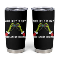 Funny Elf Hand Christmas Tumbler Cup Most Likely To Play Video Games On Christmas - Wonder Print Shop
