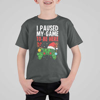 Funny Gaming Christmas T Shirt For Kid I Paused My Game To Be Here - Wonder Print Shop