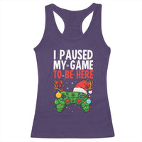 Funny Gaming Christmas Racerback Tank Top I Paused My Game To Be Here - Wonder Print Shop