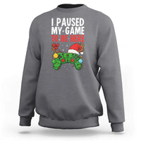 Funny Gaming Christmas Sweatshirt I Paused My Game To Be Here - Wonder Print Shop