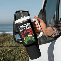 Funny Gaming Christmas Tumbler With Handle I Paused My Game To Be Here - Wonder Print Shop