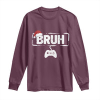 Funny Gaming Christmas Long Sleeve Shirt Gamer Bruh Video Game - Wonder Print Shop