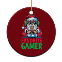 Funny Santa Gamer Christmas Ceramic Ornament - Wonder Print Shop