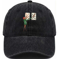 67 Marcus The Worm Poker Game Christmas Washed Cotton Baseball Cap Funny Six Seven Meme Playing Cards Holiday Vibe