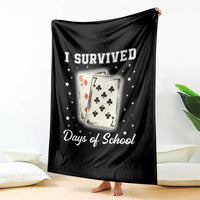 I Survived 67 Days Of School Throw Blanket Playing Cards Meme - Wonder Print Shop