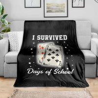 I Survived 67 Days Of School Throw Blanket Playing Cards Meme - Wonder Print Shop