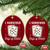I Survived 67 Days Of School Ceramic Ornament Playing Cards Meme - Wonder Print Shop