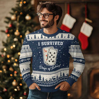 I Survived 67 Days Of School Ugly Christmas Sweater Playing Cards Meme - Wonder Print Shop
