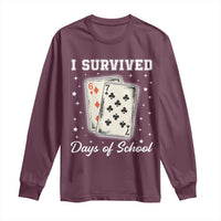 I Survived 67 Days Of School Long Sleeve Shirt Playing Cards Meme - Wonder Print Shop